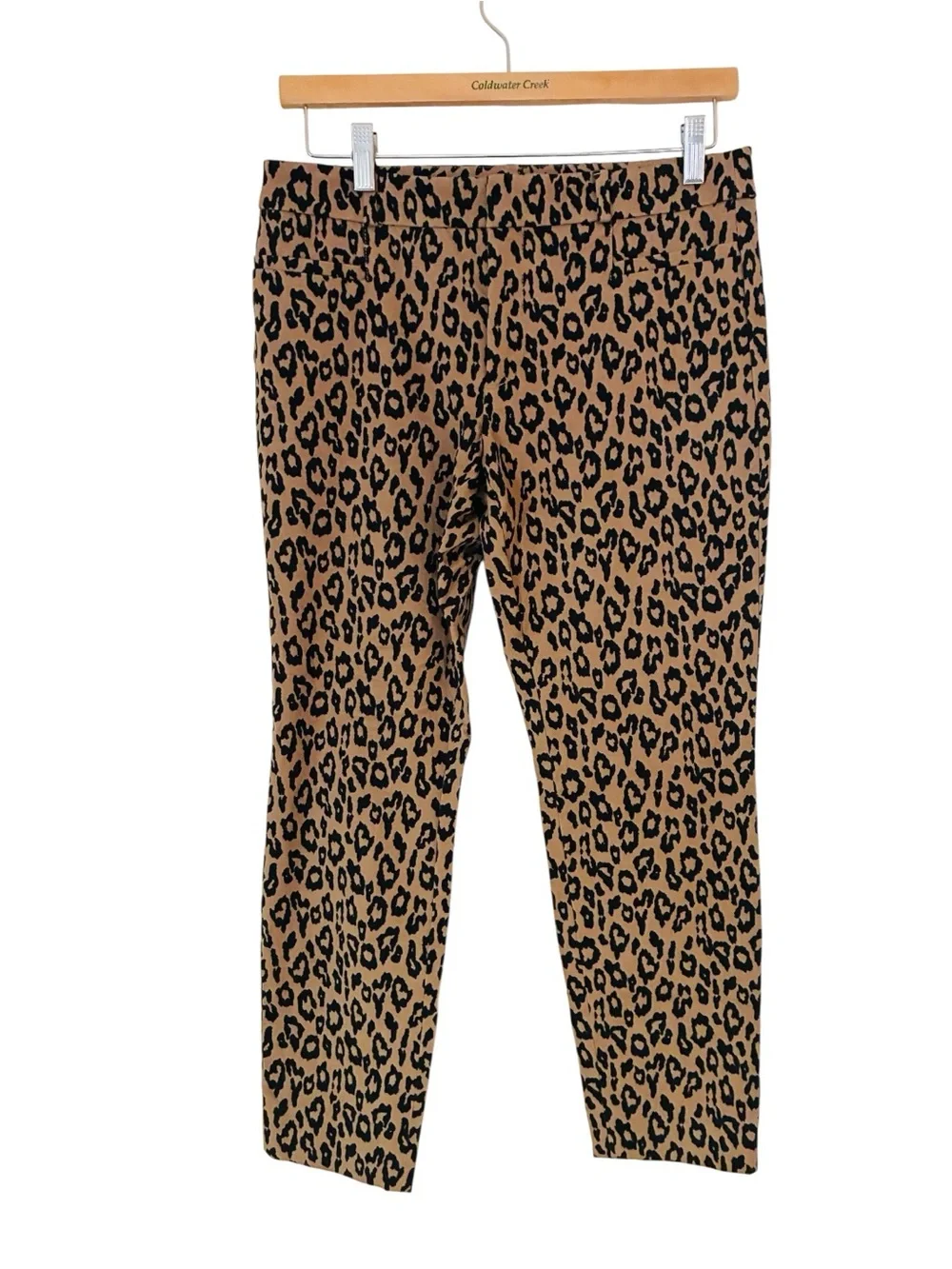 Banana Republic Sz 4 Leopard Animal Print Sloan Cropped Pants Office Casual - Picture 2 of 7